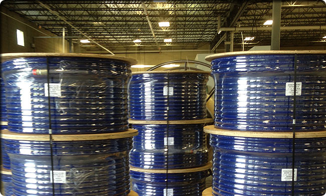 sewer cleaning hose reels ready for shipping