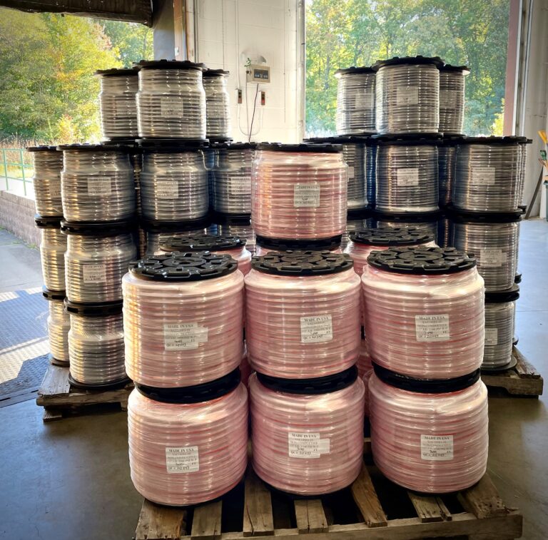 several hydraulic hoses